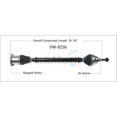 Surtrack Axle Cv Axle Shaft, Vw-8156 VW-8156